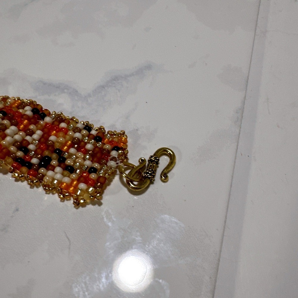 Beaded Turtle Bracelet Starfish Accents Boho Chic Jewelry Handmade - Picture 5 of 6